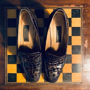 Stuart Weitzman Brown Leather Texture Heels, 10